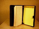 Zippered  Leather Address Book with Notepad